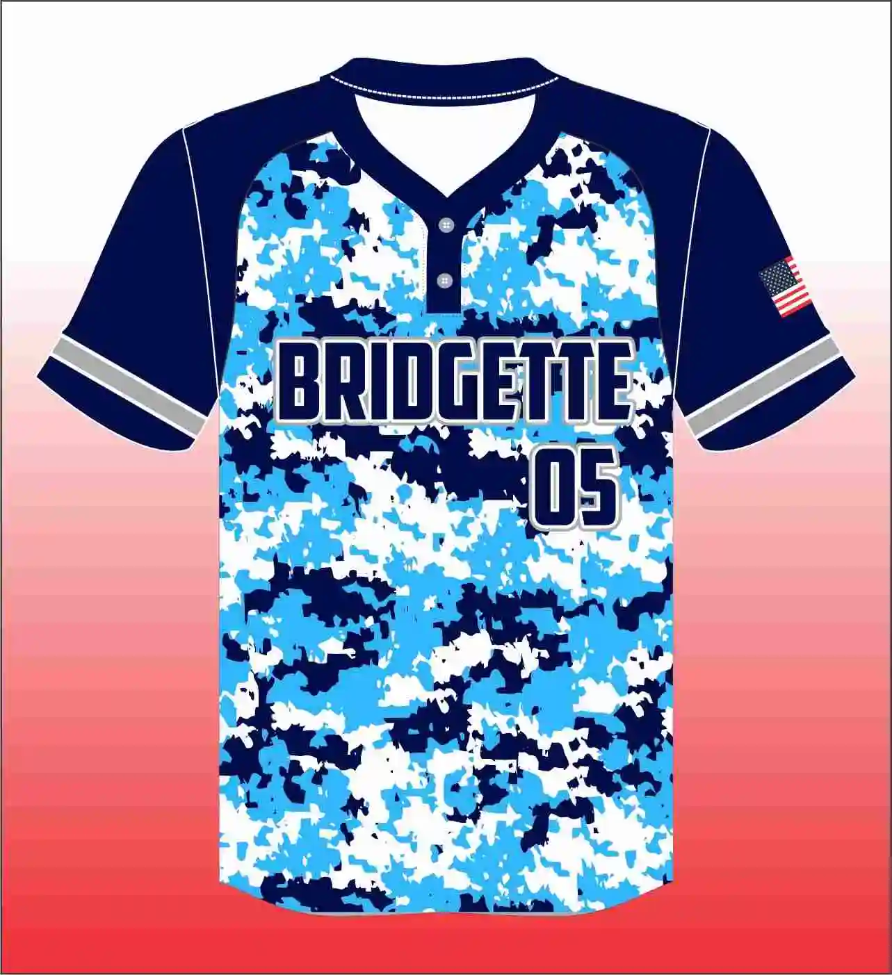 2 Button Baseball Jersey made with breathable fabric and modern design for ultimate team comfort.