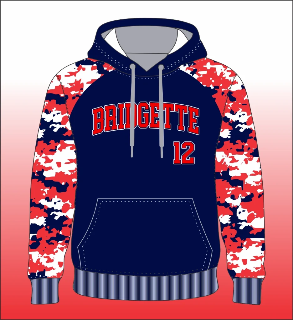 Hoodie with patriot flag yoke design across the shoulders, premium casual fabric and relaxed fit