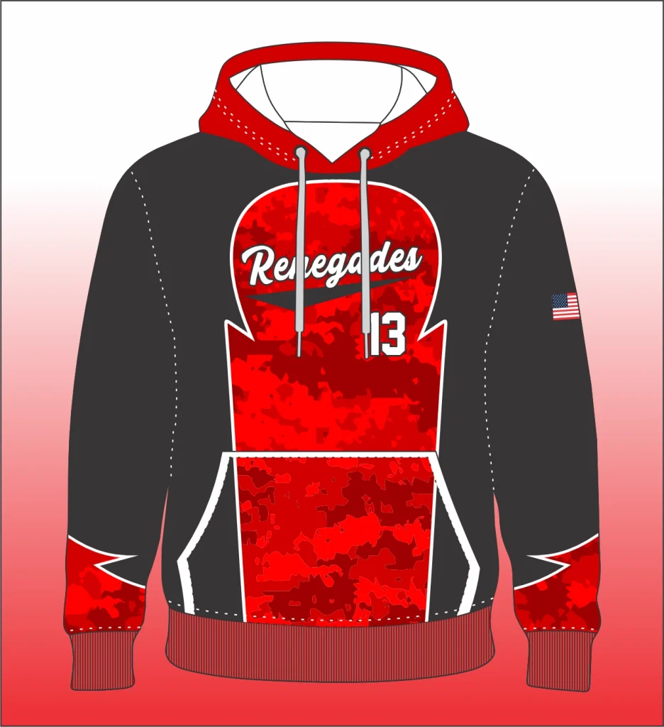 Hoodie with aggressor‑style side panels, pull‑over hood, bold athletic fit