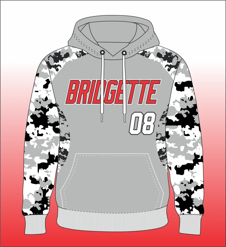 Hoodie Pro with a contrasting yoke panel design, soft fleece fabric, draw‑string hood and relaxed fit for casual athletic wear