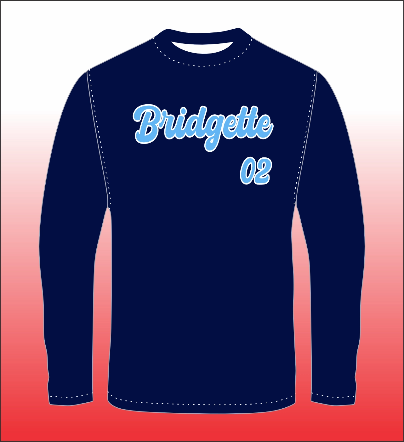 Long‑sleeve round‑neck jersey with contrast shoulder stripe accents, in breathable team‑ready fabric and athletic cut