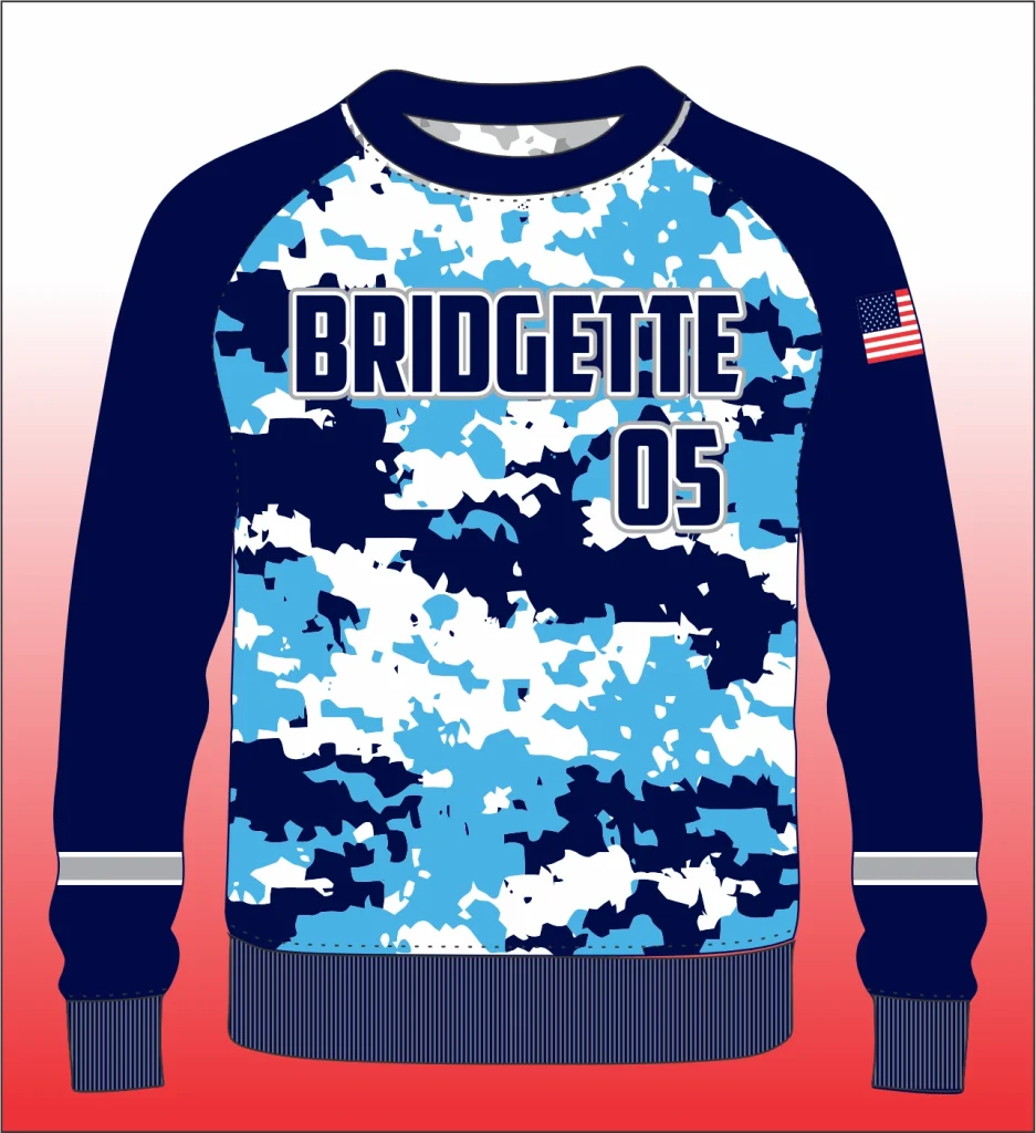 Long Sleeve American Style Blue Digital Camo shirt