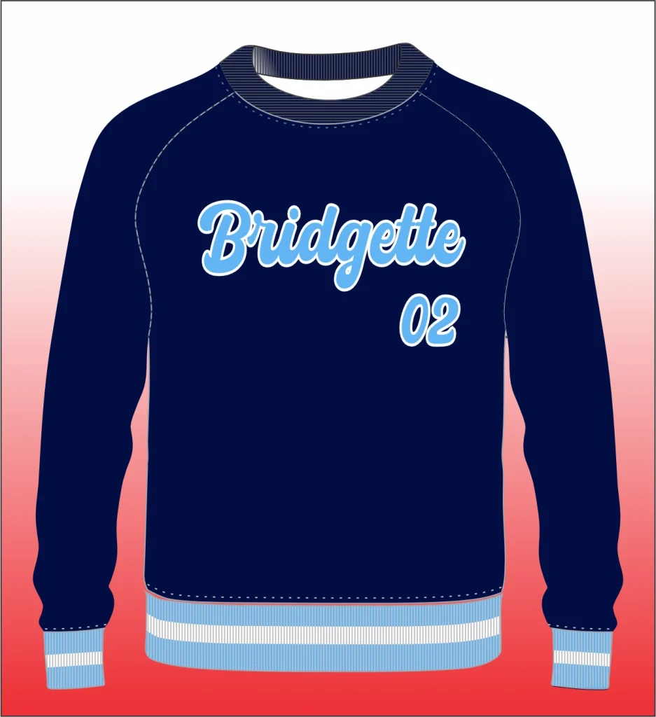 Long Sleeve American Style Contrast Shoulder Stripe jersey on mannequin