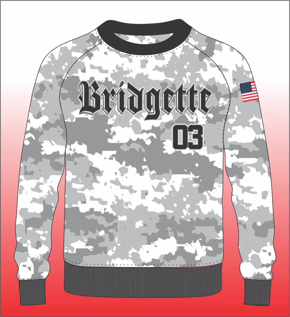 Long Sleeve American Style Gray Digital Camo Body on mannequin