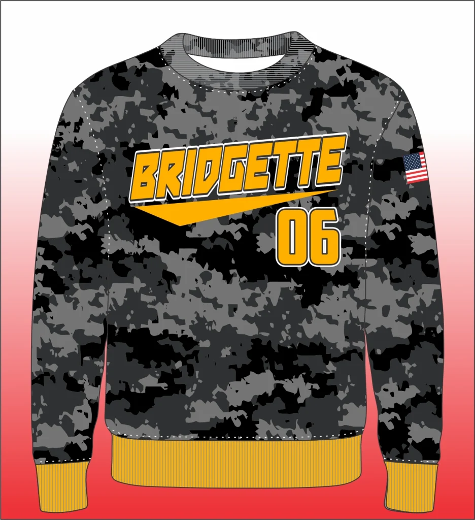 Stealth camo yoke sweatshirt, comfortable fit, casual style.