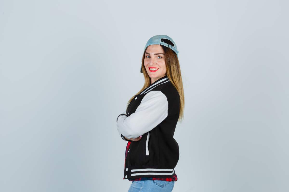 Custom Varsity Jacket with ribbed cuffs and snap buttons