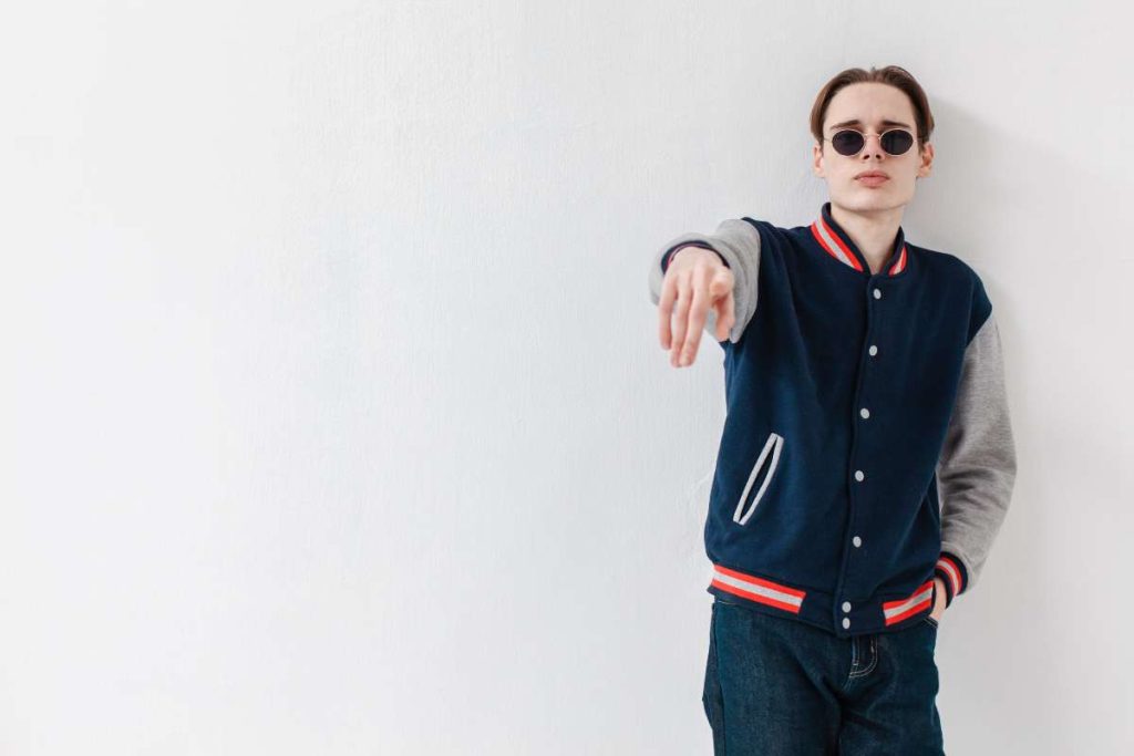 Sleek varsity jackets with modern details and bold trims.