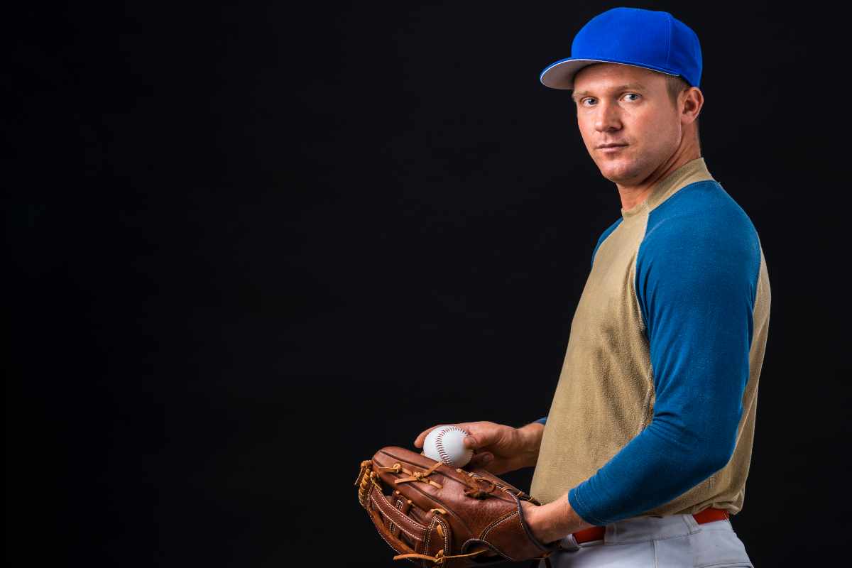 Blue baseball uniform with player number, Custom Baseball Uniforms