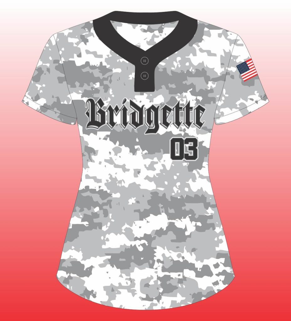 Softball 2 Button Gray Digital Camo Body Stylish & Durable Jersey
