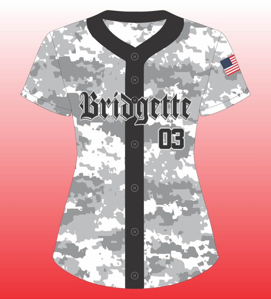 Softball Full Button Gray Digital Camo Body – Durable Team Jersey