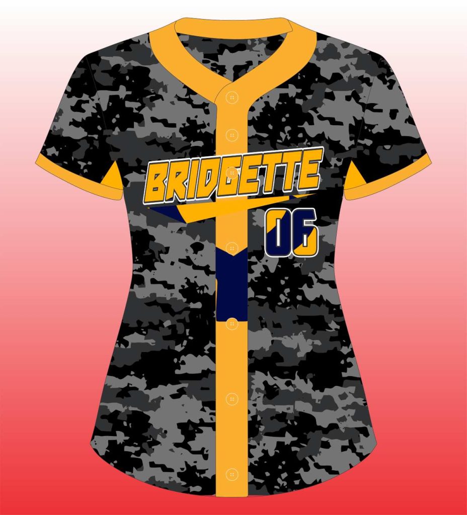 Softball Full Button Stealth Camo Yoke Team Jersey