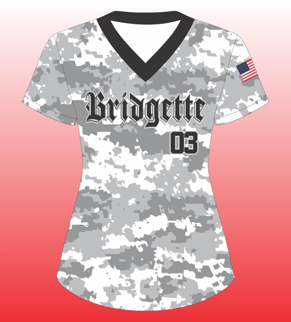 Softball V Neck Gray Digital Camo Body Durable Team Jersey