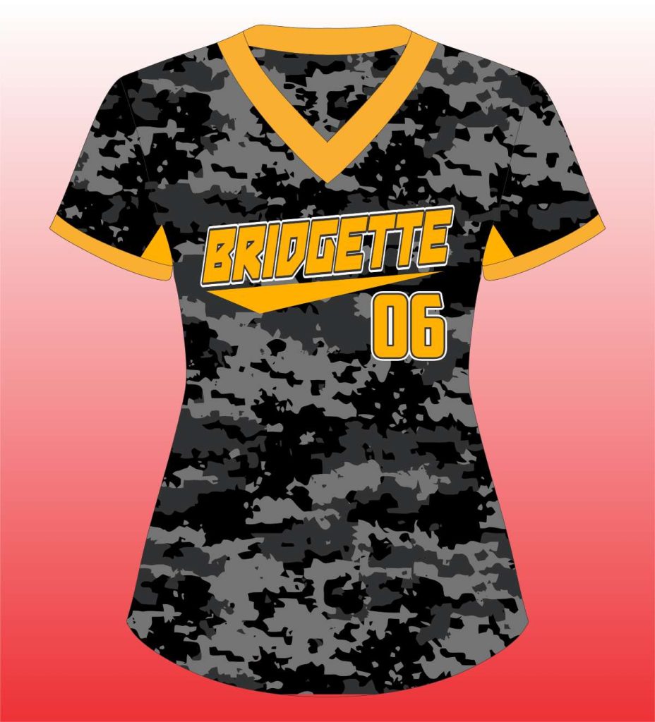 Softball V-Neck Stealth Camo Yoke | Custom Team Jersey